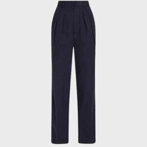 NWT Alex Mill Keaton Double Pleat High Rise Tapered Pant in Rich Black Twill 4